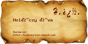 Holéczy Éva névjegykártya
